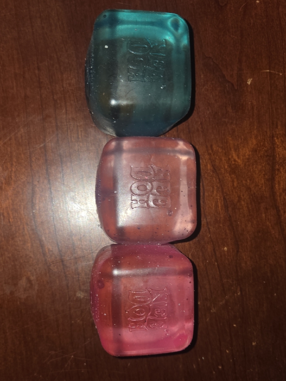 Handcrafted Tri-Pack Transparent Soap Bars — Blue, Peach, Pink